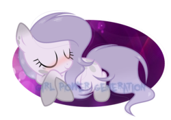 Size: 1973x1385 | Tagged: safe, artist:girlpowergeneration, oc, oc only, pony, blushing, female, mare, simple background, sleeping, solo, transparent background, watermark