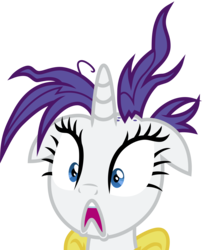 Size: 3000x3711 | Tagged: safe, artist:uponia, rarity, pony, unicorn, g4, it isn't the mane thing about you, .svg available, alternate hairstyle, bad hair, bust, female, floppy ears, high res, mare, simple background, solo, surprised, transparent background, vector