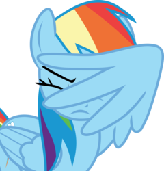 Size: 2684x2797 | Tagged: safe, artist:frownfactory, rainbow dash, pegasus, pony, g4, it isn't the mane thing about you, .svg available, eyes closed, facewing, female, high res, mare, simple background, solo, svg, transparent background, vector, wing hands, wings