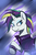 Size: 2000x3000 | Tagged: safe, artist:wilshirewolf, rarity, pony, unicorn, g4, it isn't the mane thing about you, my little pony: friendship is magic, abstract background, alternate hairstyle, clothes, female, high res, mare, raised hoof, raripunk, short hair, smiling, solo