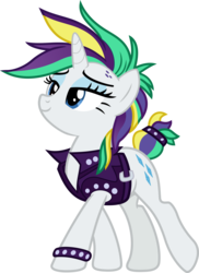 Size: 1306x1795 | Tagged: safe, artist:charity-rose, rarity, pony, unicorn, g4, it isn't the mane thing about you, alternate hairstyle, clothes, female, mare, raripunk, simple background, solo, transparent background, vector