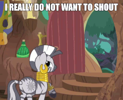 Size: 822x670 | Tagged: safe, edit, edited screencap, screencap, zecora, zebra, g4, it isn't the mane thing about you, animated, door, female, get out, gif, grin, image macro, meme, open mouth, pointing, raised hoof, raised leg, smiling, talking