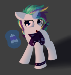 Size: 1030x1081 | Tagged: safe, artist:neuro, rarity, pony, unicorn, g4, it isn't the mane thing about you, my little pony: friendship is magic, alternate hairstyle, female, mare, raripunk, simple background, solo