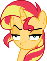 Size: 4000x5163 | Tagged: safe, artist:orin331, sunset shimmer, pony, unicorn, g4, absurd resolution, female, mare, simple background, solo, transparent background, unamused, vector