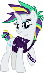 Size: 3498x5809 | Tagged: safe, artist:jhayarr23, rarity, pony, unicorn, g4, it isn't the mane thing about you, my little pony: friendship is magic, alternate hairstyle, clothes, female, mare, raripunk, simple background, solo, transparent background, vector