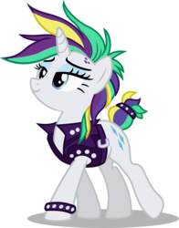 Size: 1200x1531 | Tagged: safe, artist:seahawk270, rarity, pony, unicorn, g4, it isn't the mane thing about you, alternate hairstyle, clothes, female, mare, raripunk, short hair, simple background, smiling, solo, transparent background, vector