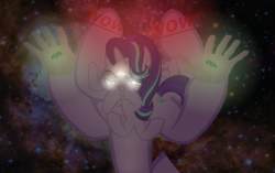 Size: 1789x1120 | Tagged: safe, anonymous artist, starlight glimmer, g4, body horror, boop, capitalist communist, cyriak, eldritch abomination, eldritch horror, exploitable meme, glimmerposting, hand, high octane nightmare fuel, illuminati confirmed, meme, nightmare fuel, not salmon, self-boop, the cosmos, third eye, this isn't even my final form, universe, wat, wow! glimmer, xk-class end-of-the-world scenario