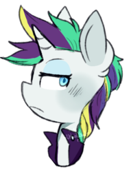 Size: 357x483 | Tagged: safe, artist:urbanqhoul, rarity, pony, unicorn, g4, it isn't the mane thing about you, alternate hairstyle, bust, ear fluff, female, mare, profile, raripunk, simple background, solo, transparent background