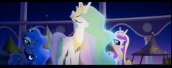 Size: 1338x528 | Tagged: safe, screencap, princess cadance, princess celestia, princess luna, g4, my little pony: the movie, rainbow (song)