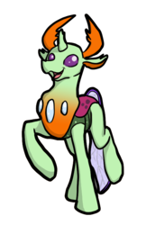 Size: 502x776 | Tagged: safe, artist:neyonic, thorax, changedling, changeling, g4, changeling king, cute, folded wings, king thorax, male, raised hoof, simple background, smiling, solo, thorabetes, transparent background