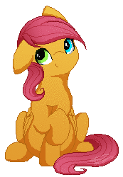 Size: 173x250 | Tagged: safe, artist:mindlesssketching, oc, oc only, oc:peanut star, pegasus, pony, animated, female, gif, heterochromia, mare, pixel art, simple background, sitting, solo, transparent background, ych result