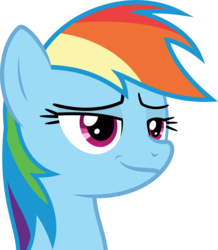 Size: 4963x5680 | Tagged: safe, artist:timeymarey007, rainbow dash, pegasus, pony, campfire tales, g4, .svg available, absurd resolution, bust, female, lidded eyes, mare, portrait, simple background, smug, solo, transparent background, vector