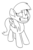 Size: 955x1440 | Tagged: safe, artist:variant, derpibooru exclusive, derpy hooves, pegasus, pony, g4, my little pony: the movie, cute, derpabetes, female, grin, lineart, mare, monochrome, scene interpretation, smiling, solo