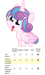 Size: 484x800 | Tagged: safe, princess flurry heart, pony, g4, baby, cute, diaper, female, flurrybetes, meme, silly, silly pony, simple background, solo, survey, white background
