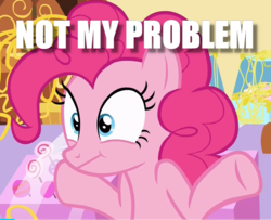 Size: 735x596 | Tagged: safe, edit, edited screencap, screencap, pinkie pie, earth pony, pony, g4, it isn't the mane thing about you, :t, female, image macro, mare, meme, shrug, solo