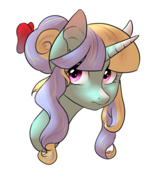 Size: 1636x1859 | Tagged: safe, artist:worldlofldreams, oc, oc only, pony, unicorn, bow, hair bow, simple background, solo, transparent background