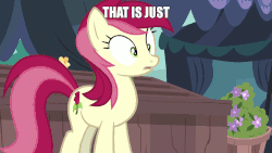 Size: 960x540 | Tagged: safe, edit, edited screencap, screencap, daisy, flower wishes, lily, lily valley, roseluck, earth pony, pony, g4, it isn't the mane thing about you, animated, cute, female, flower trio, gif, image macro, mare, meme, rosabetes, trio, trio female