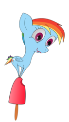 Size: 1861x3274 | Tagged: safe, rainbow dash, g4, food, messy eating, micro, popsicle, simple background, transparent background