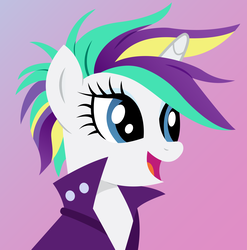 Size: 4770x4830 | Tagged: safe, artist:paganmuffin, rarity, pony, unicorn, g4, it isn't the mane thing about you, absurd resolution, alternate hairstyle, clothes, female, lineless, mare, raripunk, simple background, solo