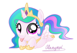 Size: 3152x2161 | Tagged: safe, artist:alanymph, princess celestia, pony, g4, :p, cewestia, cute, cutelestia, female, filly, high res, prone, sillestia, silly, simple background, solo, tongue out, transparent background, weapons-grade cute, younger