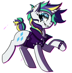Size: 2826x2860 | Tagged: safe, artist:themodpony, rarity, pony, unicorn, g4, it isn't the mane thing about you, alternate hairstyle, female, high res, mare, punk, purple rain, rain, raripunk, simple background, solo, transparent background