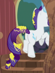 Size: 381x507 | Tagged: safe, screencap, rarity, pony, unicorn, g4, it isn't the mane thing about you, butt, cropped, female, mare, plot, solo