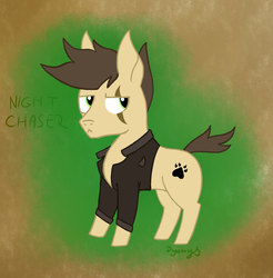 Size: 1280x1300 | Tagged: safe, artist:dyonys, oc, oc only, oc:night chaser, earth pony, pony, chibi, clothes, jacket, leather jacket, male, original character do not steal, scar, stallion