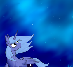 Size: 2300x2100 | Tagged: safe, artist:dyonys, princess luna, alicorn, pony, g4, female, high res, mare, night, night sky, s1 luna, sky, solo, young luna, younger