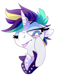 Size: 1581x2069 | Tagged: safe, artist:nekosnicker, rarity, pony, unicorn, g4, it isn't the mane thing about you, alternate hairstyle, chest fluff, female, lidded eyes, mare, punk, raripunk, simple background, solo, tongue out, transparent background