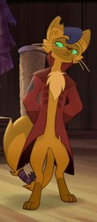 Size: 393x890 | Tagged: safe, screencap, capper dapperpaws, abyssinian, cat, anthro, digitigrade anthro, g4, my little pony: the movie, arm behind back, capperbetes, chest fluff, clothes, cropped, cute, jacket, male, paws, scratching post