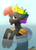 Size: 2893x4055 | Tagged: safe, artist:worldlofldreams, oc, oc only, earth pony, pony, inner tube, rainbow hair, solo, water wings
