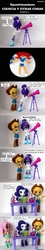 Size: 828x4610 | Tagged: safe, artist:whatthehell!?, edit, applejack, fluttershy, rarity, sci-twi, sunset shimmer, twilight sparkle, equestria girls, g4, ass, boots, butt, clothes, coat, doll, drugs, equestria girls minis, eqventures of the minis, female, flask, glasses, hat, irl, laboratory, lesbian, merchandise, microscope, parody, pencil, photo, ship:sci-twishimmer, ship:sunsetsparkle, shipping, shoes, skirt, spanish, sunset sushi, table, telescope, test tube, toy