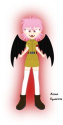 Size: 1039x2058 | Tagged: safe, artist:anime-equestria, fluttershy, bat pony, vampire, equestria girls, g4, anime, clothes, crossover, fangs, flutterbat, hellsing, hellsing ultimate, race swap, seras victoria, simple background, solo, transparent background, uniform, wings