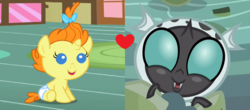 Size: 1660x732 | Tagged: safe, edit, edited screencap, screencap, pumpkin cake, thorax, changeling, g4, baby, cakerax, female, interspecies, male, shipping, shipping domino, straight