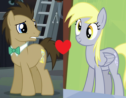 Size: 1056x820 | Tagged: safe, edit, edited screencap, screencap, derpy hooves, doctor whooves, time turner, g4, female, male, ship:doctorderpy, shipping, shipping domino, straight