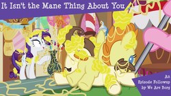 Size: 1600x900 | Tagged: safe, edit, edited screencap, screencap, pinkie pie, pound cake, pumpkin cake, rarity, equestria daily, g4, it isn't the mane thing about you, cake twins, episode followup