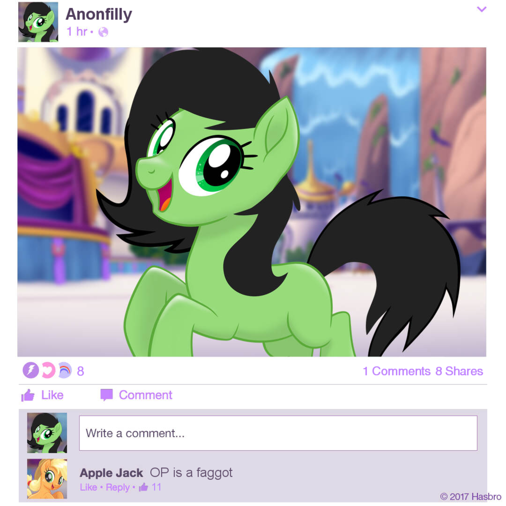 1538412 - safe, applejack, oc, oc:filly anon, g4, my little pony: the  movie, female, filly, mlp movie pony maker, op is a faggot, vulgar -  Derpibooru