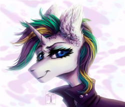 Size: 1318x1123 | Tagged: safe, artist:coralinatoilly, rarity, pony, unicorn, g4, it isn't the mane thing about you, alternate hairstyle, clothes, female, mare, punk, raripunk, solo