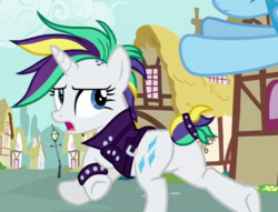 Size: 627x480 | Tagged: safe, screencap, rarity, pony, unicorn, g4, it isn't the mane thing about you, alternate hairstyle, butt, cropped, female, mare, plot, punk, raripunk