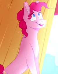 Size: 1536x1927 | Tagged: safe, artist:hostile-elf, pinkie pie, earth pony, pony, g4, pinkie pride, bubble berry, male, rule 63, scene interpretation, solo