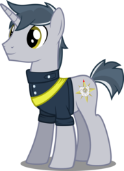 Size: 3617x5000 | Tagged: safe, artist:xenoneal, oc, oc only, oc:bearing gale, pony, unicorn, absurd resolution, clothes, male, simple background, solo, stallion, transparent background, uniform, vector