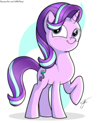Size: 2763x3283 | Tagged: safe, artist:wawtoons, starlight glimmer, pony, unicorn, g4, abstract background, blushing, cute, female, glimmerbetes, high res, mare, smiling, solo