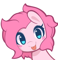 Size: 800x825 | Tagged: safe, artist:pinkcappachino, pinkie pie, earth pony, pony, g4, :p, alternate hairstyle, bust, cute, diapinkes, female, looking at you, mare, portrait, simple background, smiling, solo, tongue out