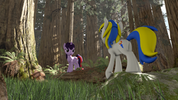 Size: 2560x1440 | Tagged: safe, artist:adorveya, oc, oc only, oc:adorveya, pony, unicorn, 3d, female, forest, mare, tree