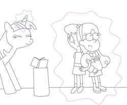 Size: 1024x842 | Tagged: safe, artist:04startycornonline88, twilight sparkle, g4, fiona munson, gravity falls, kid vs kat, lineart, mabel pines, male