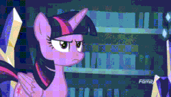Size: 474x269 | Tagged: safe, edit, edited screencap, editor:kingkek42, screencap, rarity, starlight glimmer, twilight sparkle, alicorn, pony, every little thing she does, g4, it isn't the mane thing about you, the cutie re-mark, twilight's kingdom, alternate timeline, animated, ashlands timeline, bad end, barren, book, discovery family logo, evenly matched, explosion, female, flowing mane, flying, gif, implied genocide, magic blast, now you fucked up, ponyville, post-apocalyptic, raribald, twilight sparkle (alicorn), twilight's castle, wasteland, wavy mane