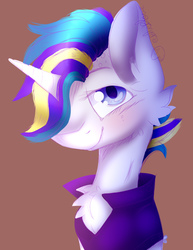 Size: 786x1019 | Tagged: safe, artist:orckyshie, rarity, pony, unicorn, g4, it isn't the mane thing about you, alternate hairstyle, clothes, female, mare, punk, raripunk, short hair, smiling, solo