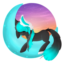 Size: 2000x2000 | Tagged: safe, artist:minetane, oc, oc only, oc:shadow rush, high res, simple background, sleeping, solo, tangible heavenly object, transparent background, ych result