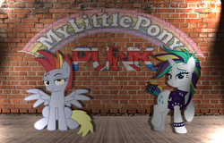 Size: 7000x4466 | Tagged: safe, derpy hooves, rarity, g4, it isn't the mane thing about you, absurd resolution, alternate hairstyle, derpunk, hard rock, punk, raripunk, rock (music)