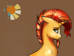 Size: 1280x960 | Tagged: safe, artist:ognifireheart, sunburst, pony, unicorn, g4, cutie mark, floppy ears, frown, male, simple background, solo